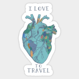 world map heart Sticker